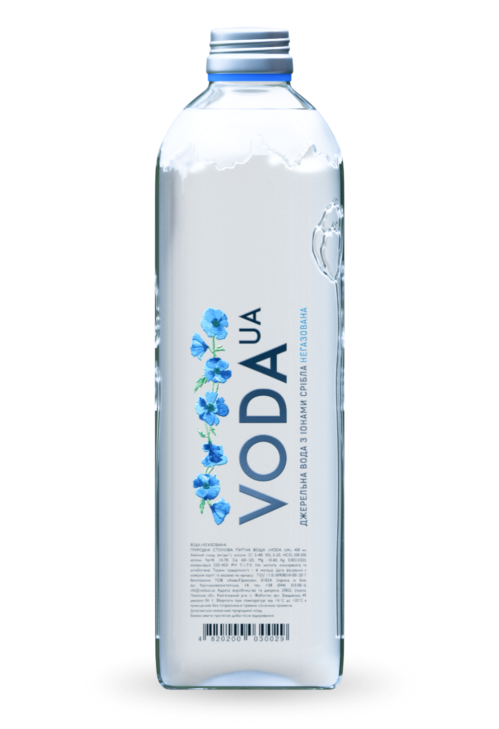 VODA UA у скляній пляшці негазована 0,4 л
